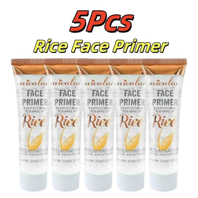 

5Pcs Rice Face Primer Transparent Jelly Primer Makeup Base Color Rendering Long Lasting Makeup Holding Cream Jelly Primer