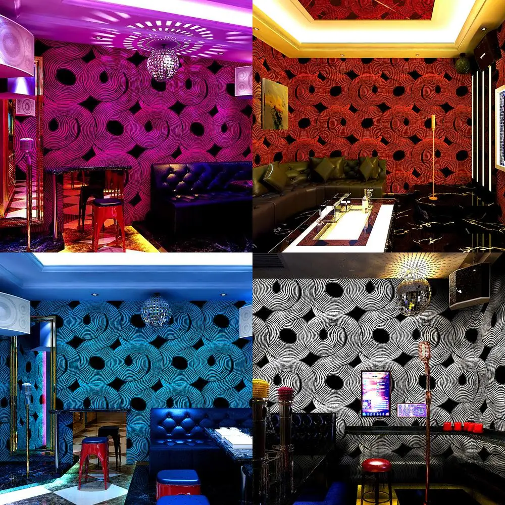 

3D стерео бар фоновые обои для комнаты КТВ тематический зал коридор декоративная блестящая настенная ткань