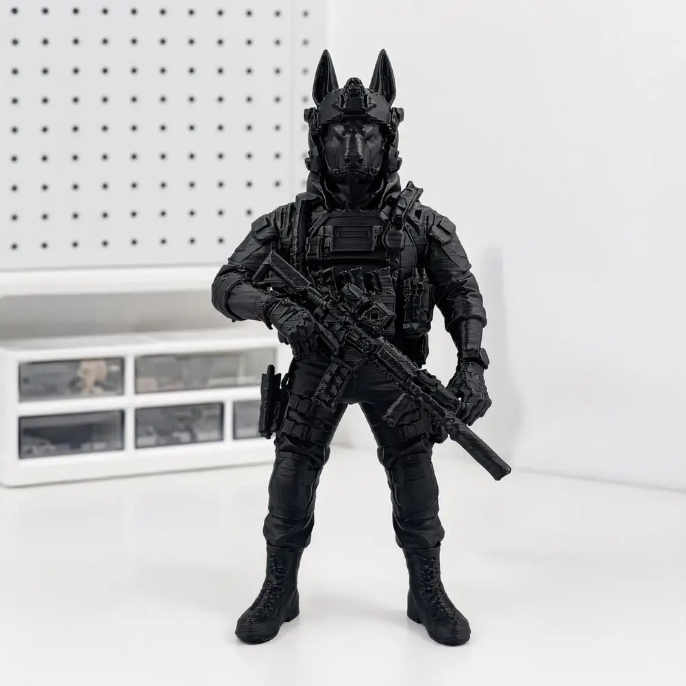 Matte Black Dog Figurine Sci-fi Dog Decor Anubis Dog Statue 3d Printed Egyptian Figurine Mythical Desk Decor Collectible for Men