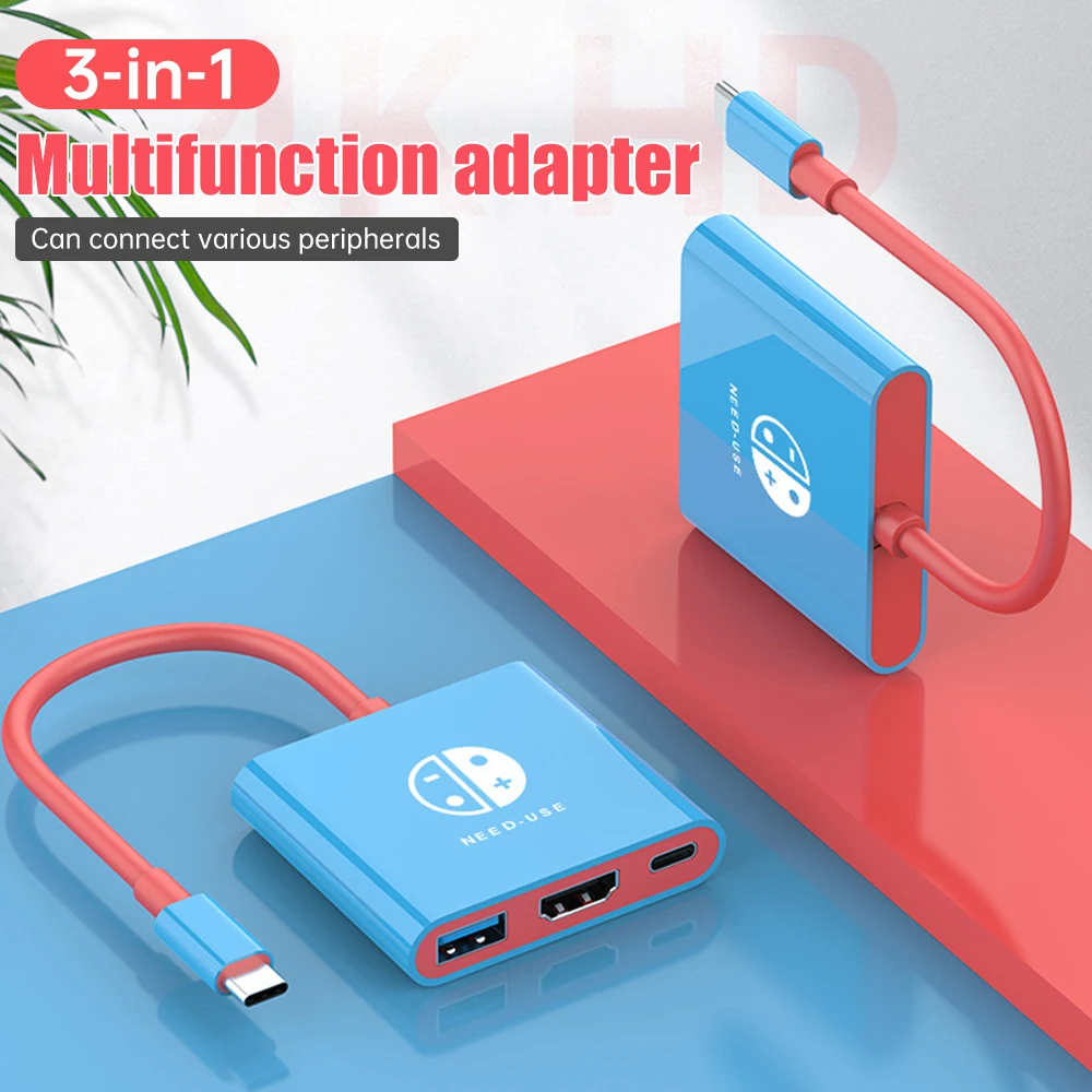 For Switch Dock 4K HD-MIUSB 3.0 Hub Adapter USB C Splitter TV Portable Docking Station For Laptops PC iPad MacBook Air 2024 NEW