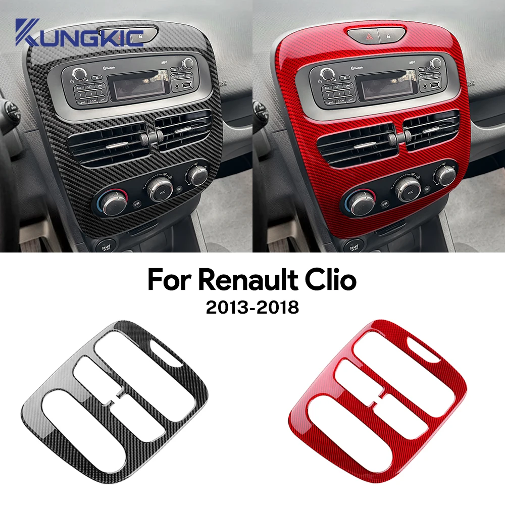 

For Renault Clio 3 2013 2014 2015 2016 2017 2018 Real Soft Carbon Fiber Sticker LHD RHD Car Central Control Panel Interior Trim