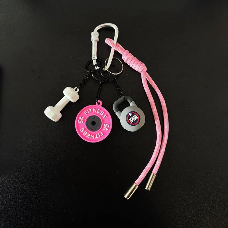 Sports Fitness Bag Pendant Mini Dumbbell Water Cup Keychain Camera Mobile Phone Backpack Accessories For Men Women Y2k Fashion