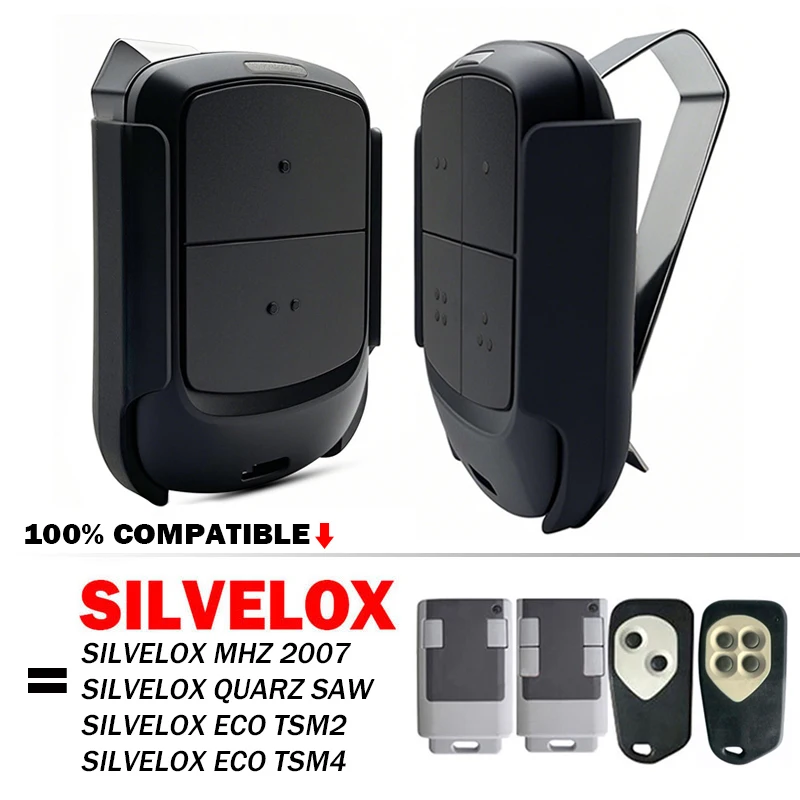 

100% Clone SILVELOX Remote Control For Silvelox MHZ2007 QUARZ SAW ECO TSM2 TSM4 Garage Door Remote Control Electric Door Opener