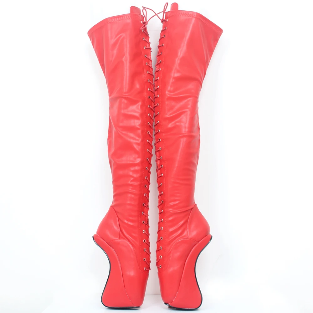 أحذية باليه بكعب حافر 18 سم أحذية عالية الفخذ للجنسين مقاس 36-46