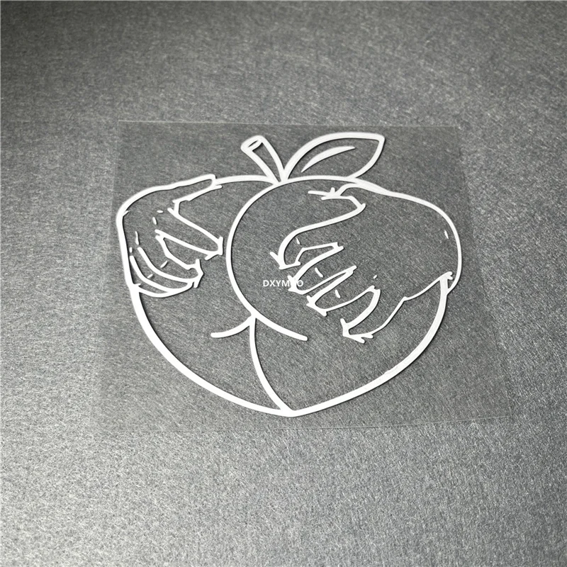 Hollow Hands Hold Peach Funny Vinyl Sticker For Car Triangle Window Motorcycle Body Personalized Decor Decal
