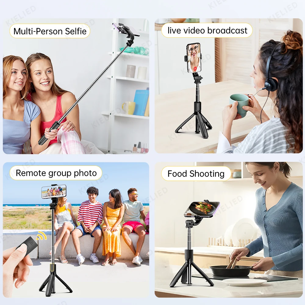 Selfie Stick Tripod for Cell Phone, Detachable Mobile Stand, Monopod with Wireless Remote for iPhone Android Huawei Xiaomi