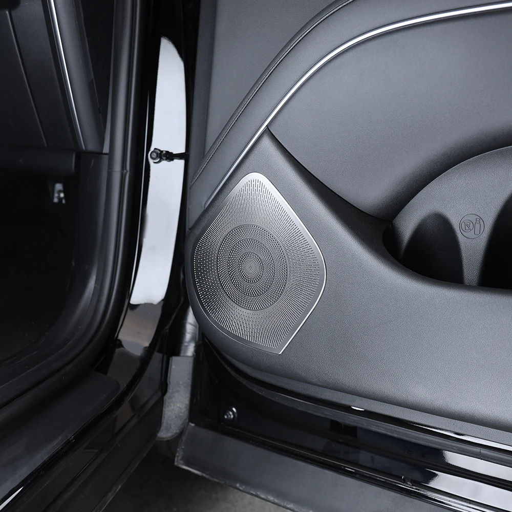 Für Hyundai Palisade LX3 2025 2026 Silber Edelstahl Tür Lautsprecher Horn Abdeckung Kratzfest Helle Maske Trim LHD/RHD