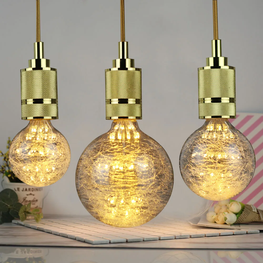 Imagem -04 - Tianfan Lâmpada Led Vintage Estrelado Fogo de Artifício Edison Lâmpada G80 G95 G125 3w Não Regulável 2200jelvin Lâmpadas Decorativas Super Quentes