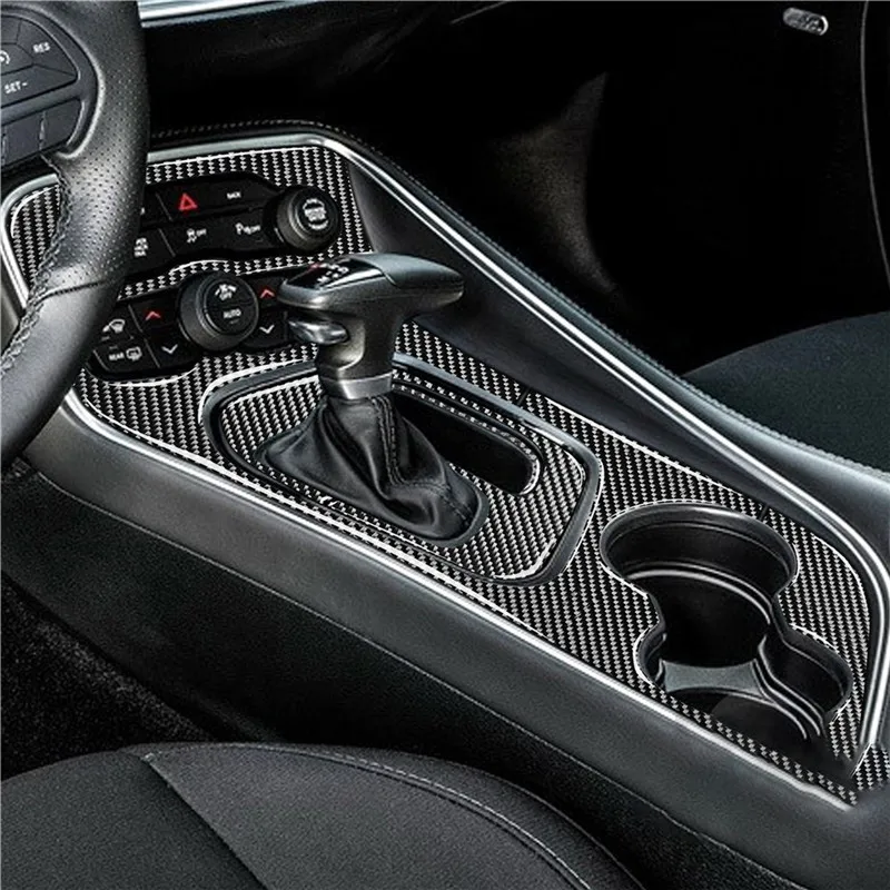 

Углеродное волокно, автомобильная панель переключения передач, накладка, декоративная наклейка для Dodge Challenger 2015-2020, аксессуары для интерьера