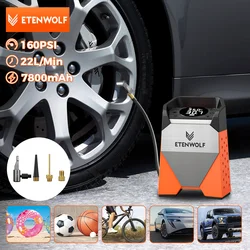 ETENWOLF ZEPHYR S3C Portable Air Compressor 100% Duty Cycle Car Tire Inflator 7800mAh for Cars, Motorcycles, Bicycles Balls