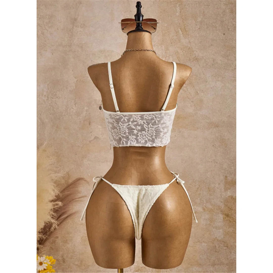 S - XL, Tankini mit Wellenmuster, Bikini mit hohem Beinausschnitt, Damen-Badeanzug, zweiteiliges Bikini-Set, Badebekleidung, Badeanzug, Modell V8064. – Detail 8