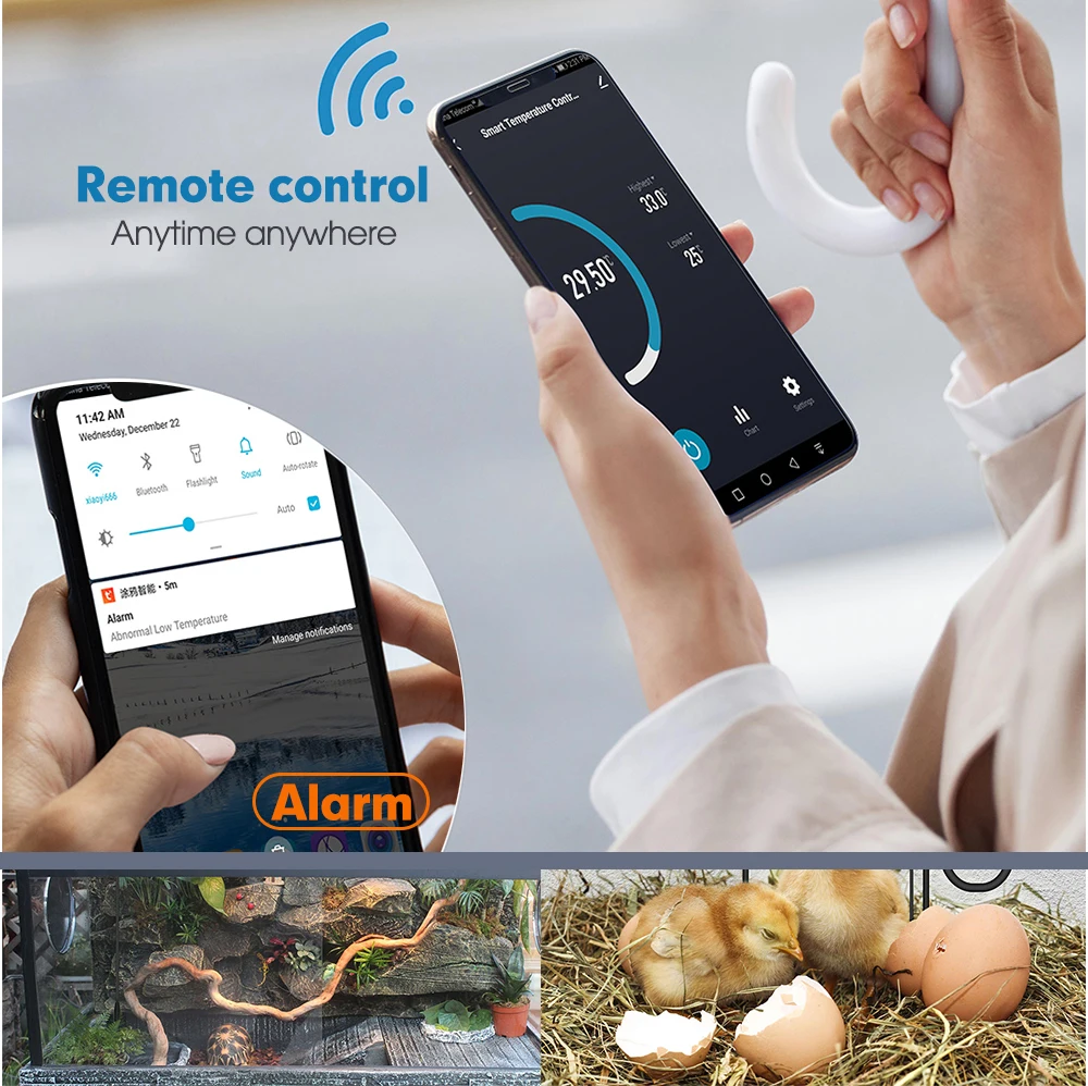 Smart WiFi Reptile Thermostat Outlet Heating Cooling Digital Temperature Controller Sensor Fermenter Brewing Breeding Heat Mat