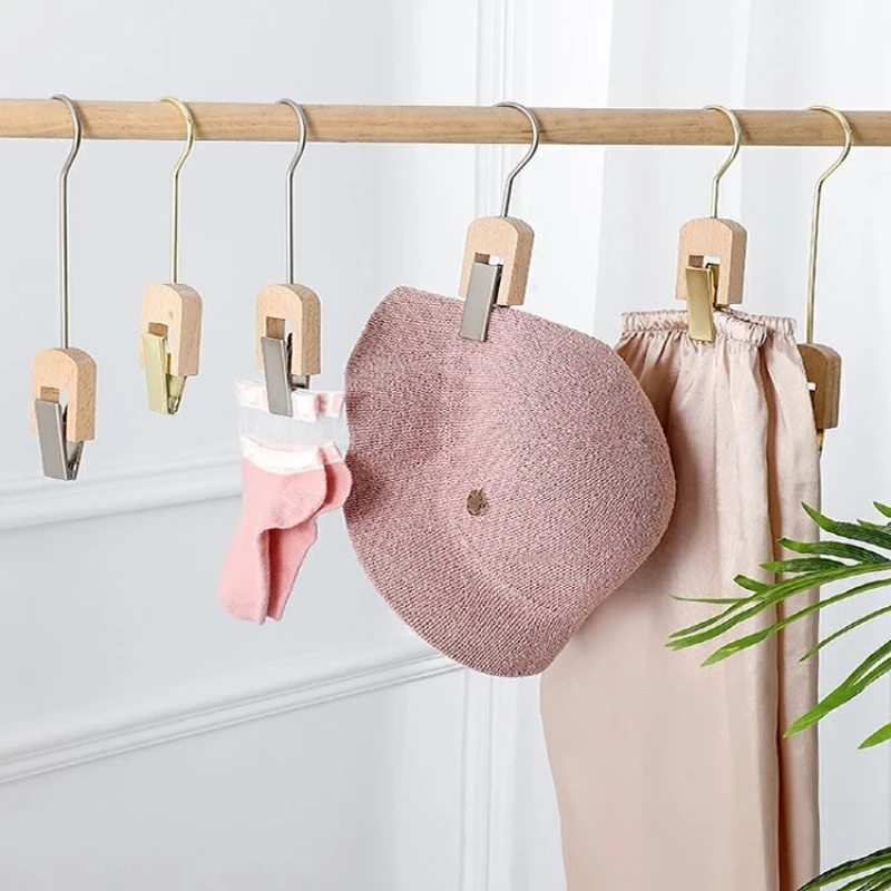 

Wooden Clothing Store Hook Creative Decorate Multifunctional Bags Hats Clip Rack Carf Dress Log Hangers Display Home Organizer