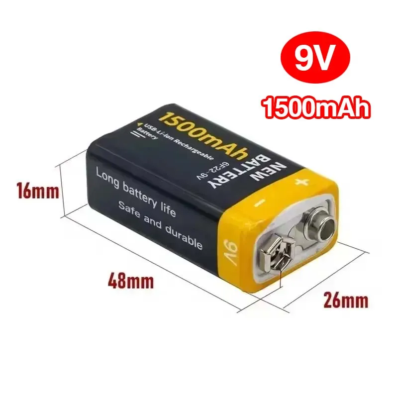 

Roza cinnie USB-9V 1100mAh Li-ion Rechargeable Battery Type-C USB 6F22 9V Battery for RC Helicopter Model Microphone Toy