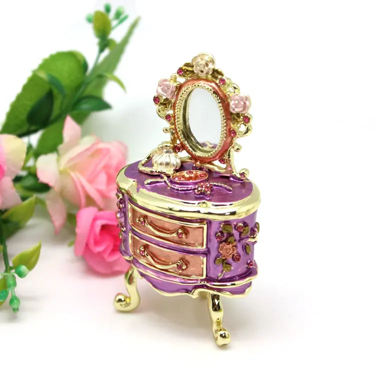 Export Gift Enamel Craft Dresser Sofa Figurine Table Jewelry Box Creative Birthday Gift