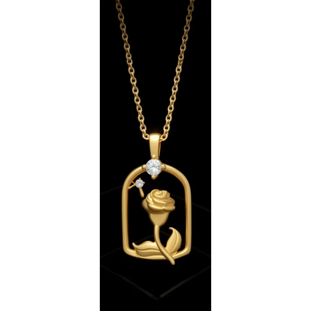 

Позолоченное колье с подвеской из кубического циркония для женщин, регулируемая цепочка, гипоаллергенное, подарок