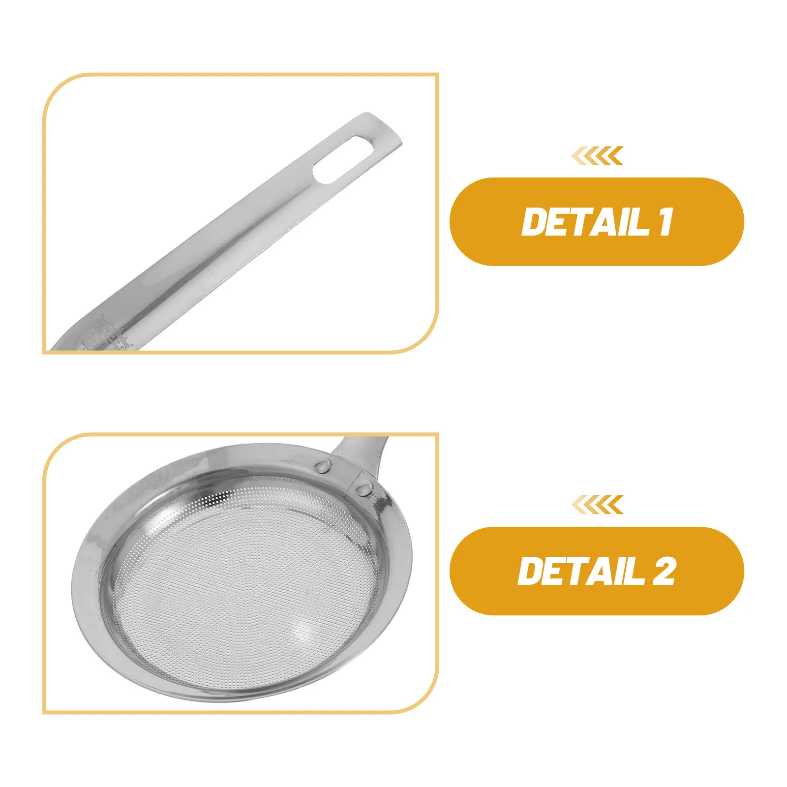 2Pcs Stainless Steel Fine Mesh Skimmer Spoon for Oil Separation Fat Skimming Deep Frying Hot Pot Soup Broth Strainer Ladle