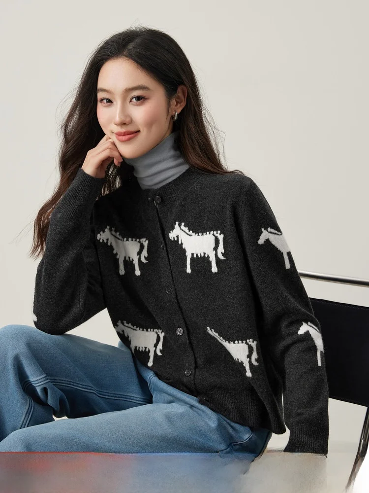 

Женский кардиган Cisas Ele из мягкой шерсти, утягивающий, с длинными рукавами, круглым вырезом, вязаный топ