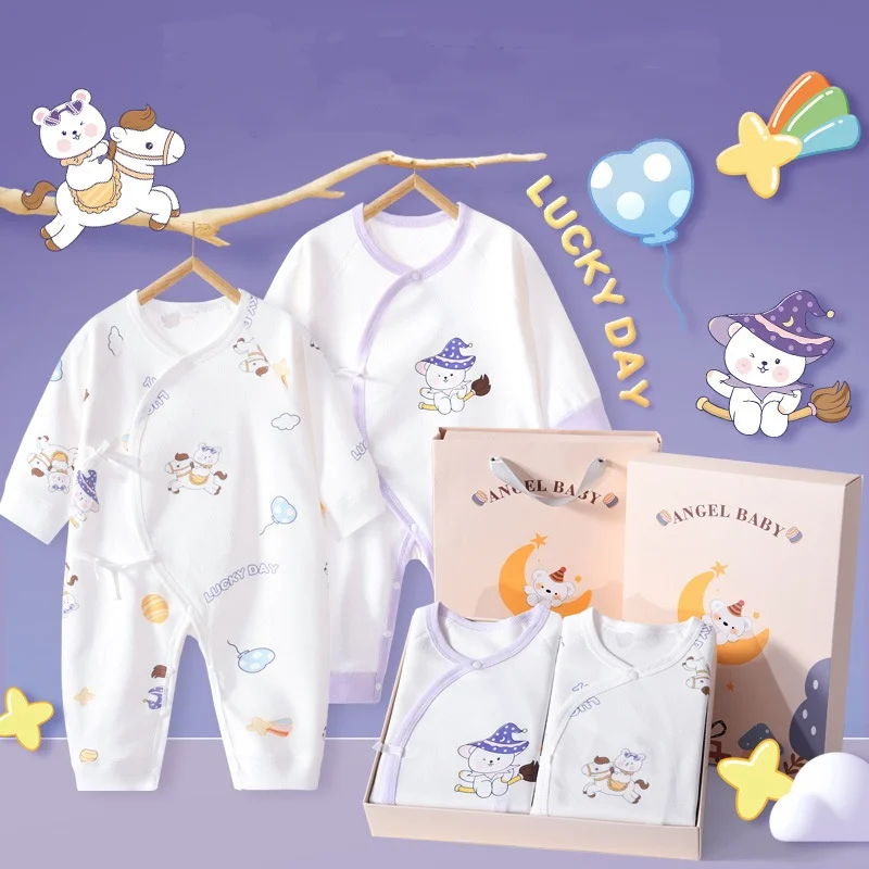 

Комплект одежды для новорожденных, 2 шт./лот, одежда из 100% хлопка для мальчиков и девочек, комбинезон, весенне-осенний костюм для малышей