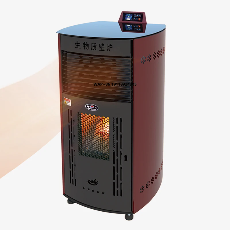 

19 Kilowatt Wood Biomass Particle Fireplace Steel Construction Modern Design Safety Features Environmental Protection