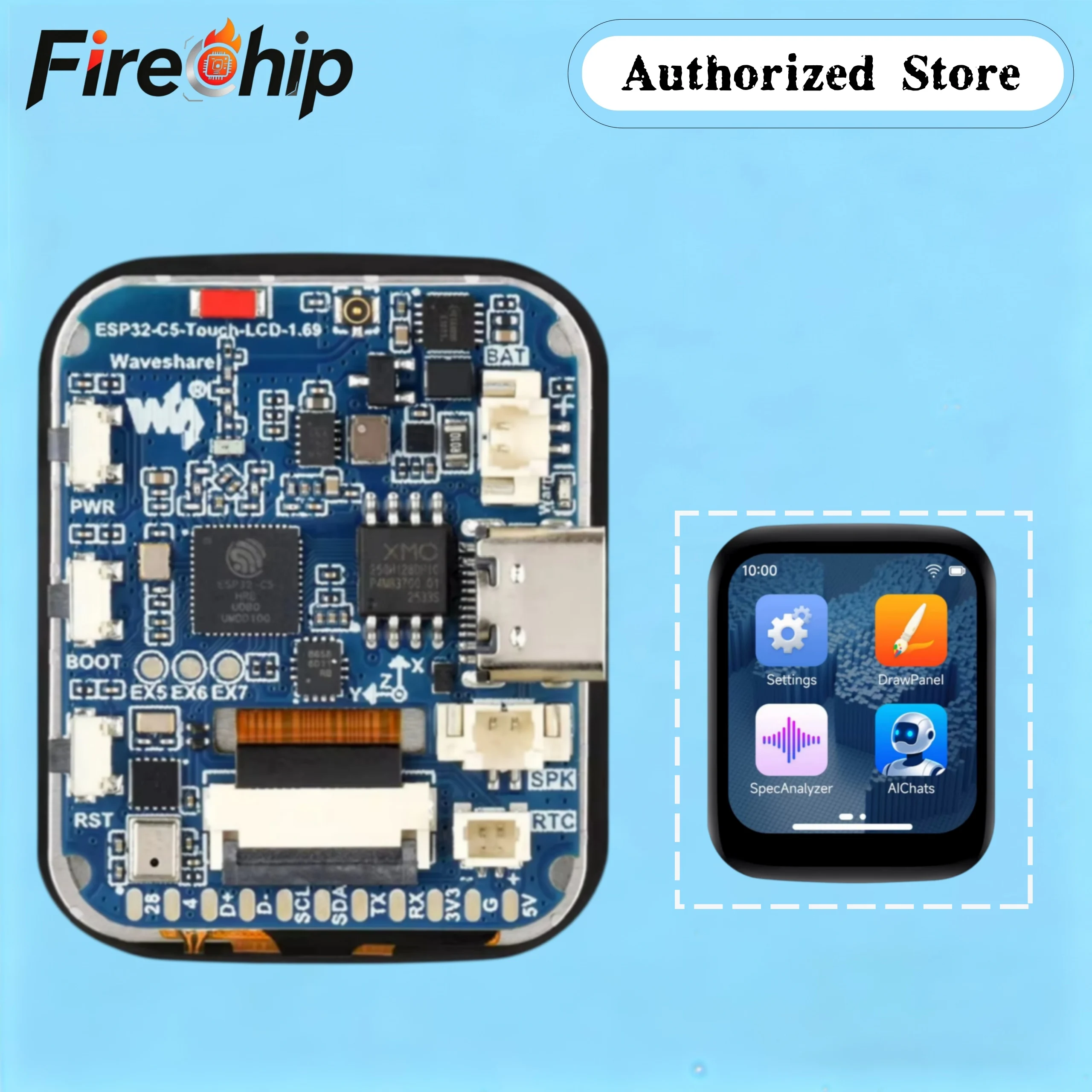 waveshare-esp32-c5-169インチ-タッチlcd開発ボード、240x280ピクセル、デュアルバンドwi-fi-6-bluetooth-5-le--thread-zigbee対応