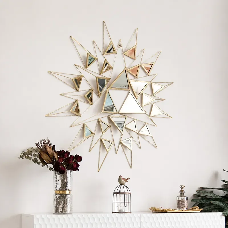 3D Wrought Iron Flower Wall Decoration Light Luxury Sofa Background Metal Pendant