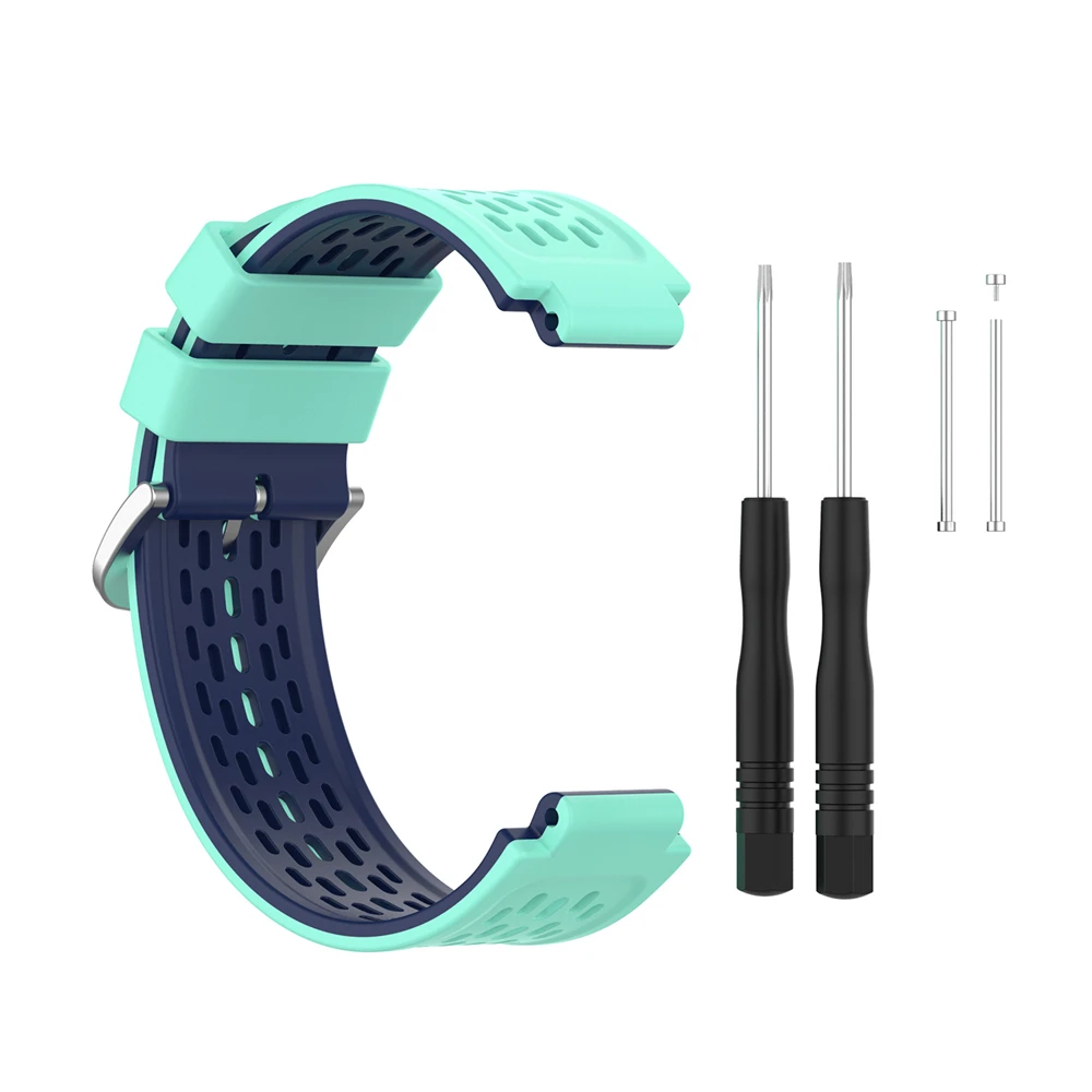 Compatible with Garmin Forerunner220/230/235/630/620/735T square hole two-color universal silicone replacement wristband