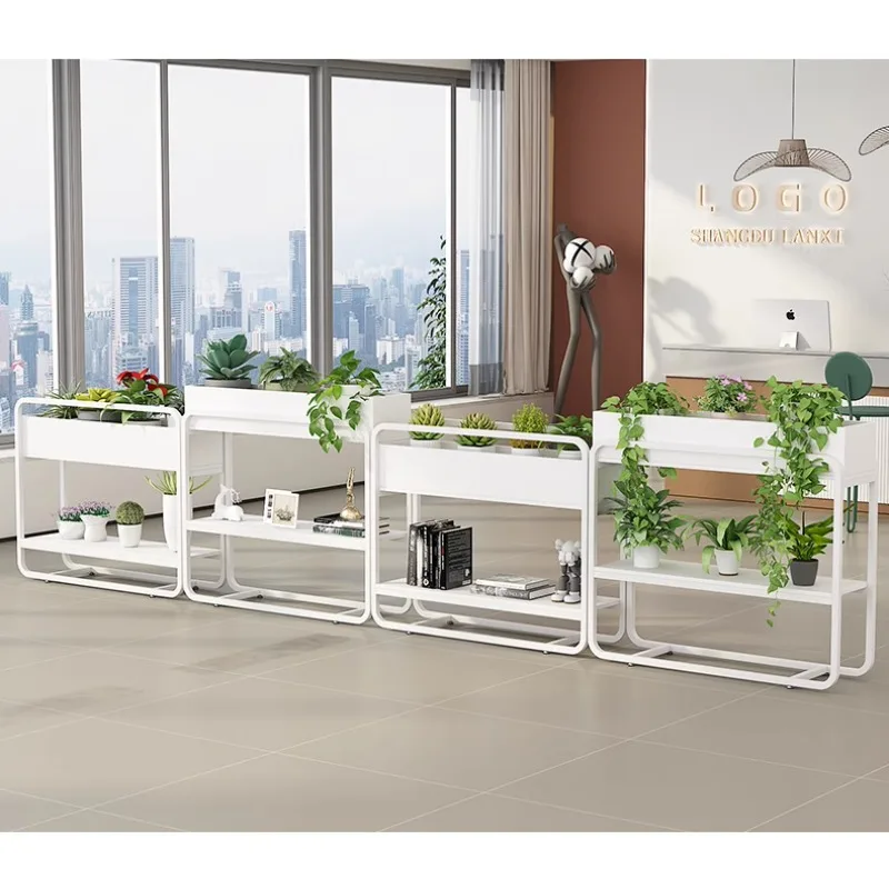 Restaurant partitiotore partition flower rack, company office screen partition storage rack, wrought iron