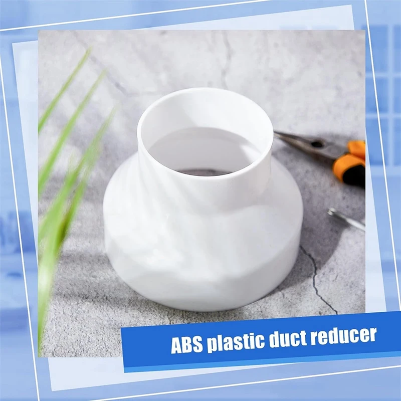 6 bis 4 Zoll Kanal reduzierer Erhöhung abs Luftkanal adapter Kanal ventilator oder Trockner entlüftung adapter Havc Rohr verbinder 2 Stück weiß