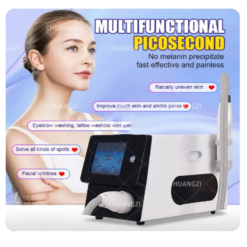 2024 professional tattoo removal machine, permanent painless hair removal with 4 wavelengths, permanent, painless, 1064nm,