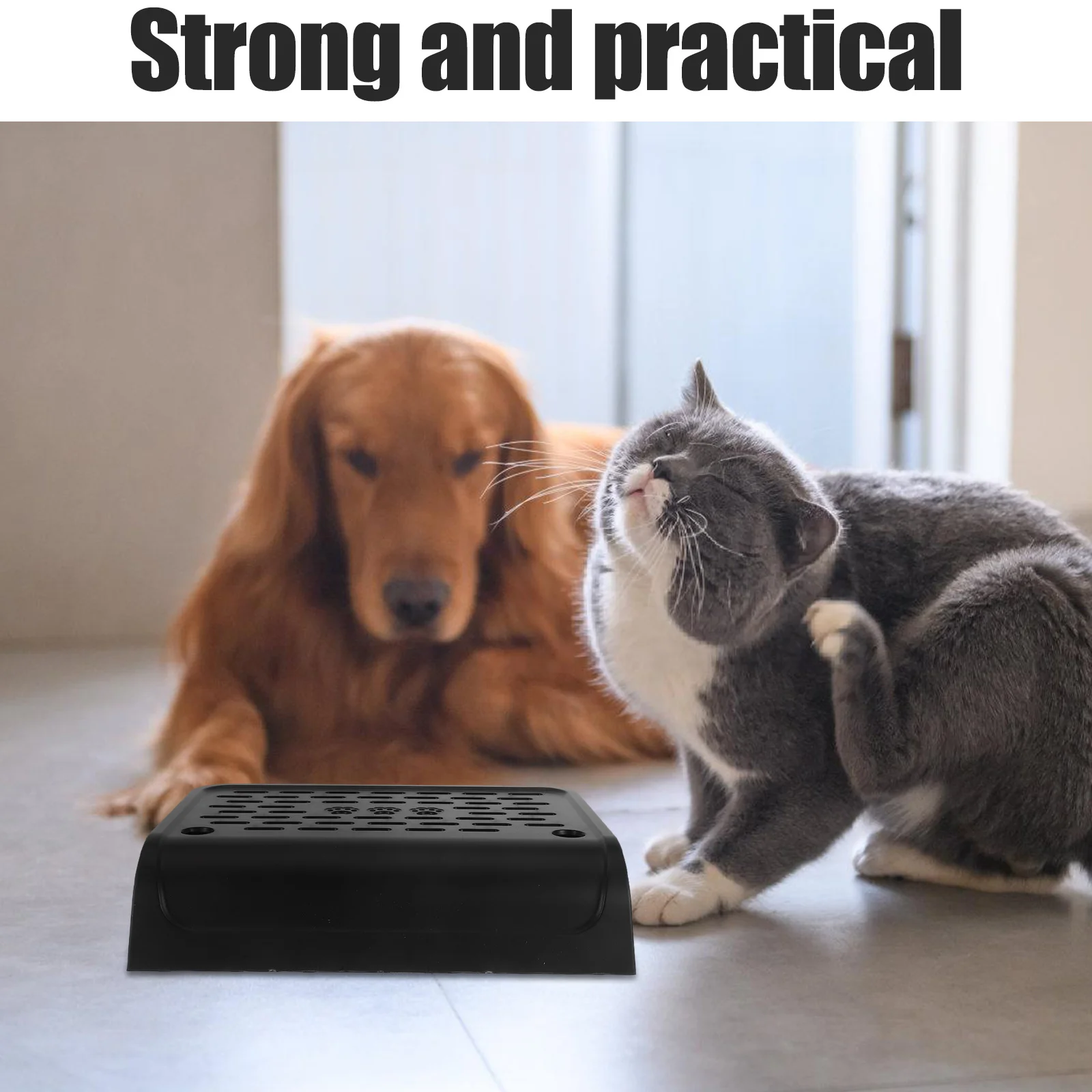 Verhoogde kattenbakheeling Zwarte plastic treden Pedaalkruk voor kleine ouderen Katten Gemakkelijke toegang Minimaliseren rommel Draagbaar Duurzaam ABS