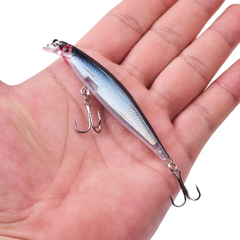 1Pcs Pesca Laser Plastic Minnow Fishing Lures 80mm 5.2g Artificial Hard Bait Jig Wobbler for Bass Pike Crankbait Fishing Tackle