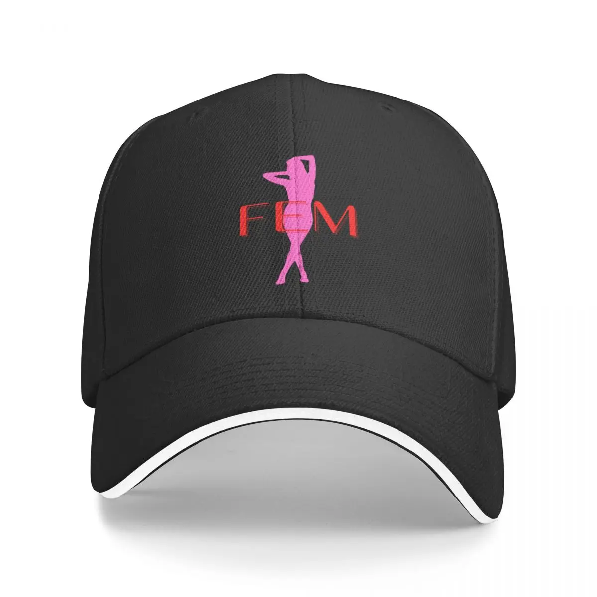 Fem Silhouette Sissy girl pink and red Baseball Cap Snapback Cap birthday For Girls Men's