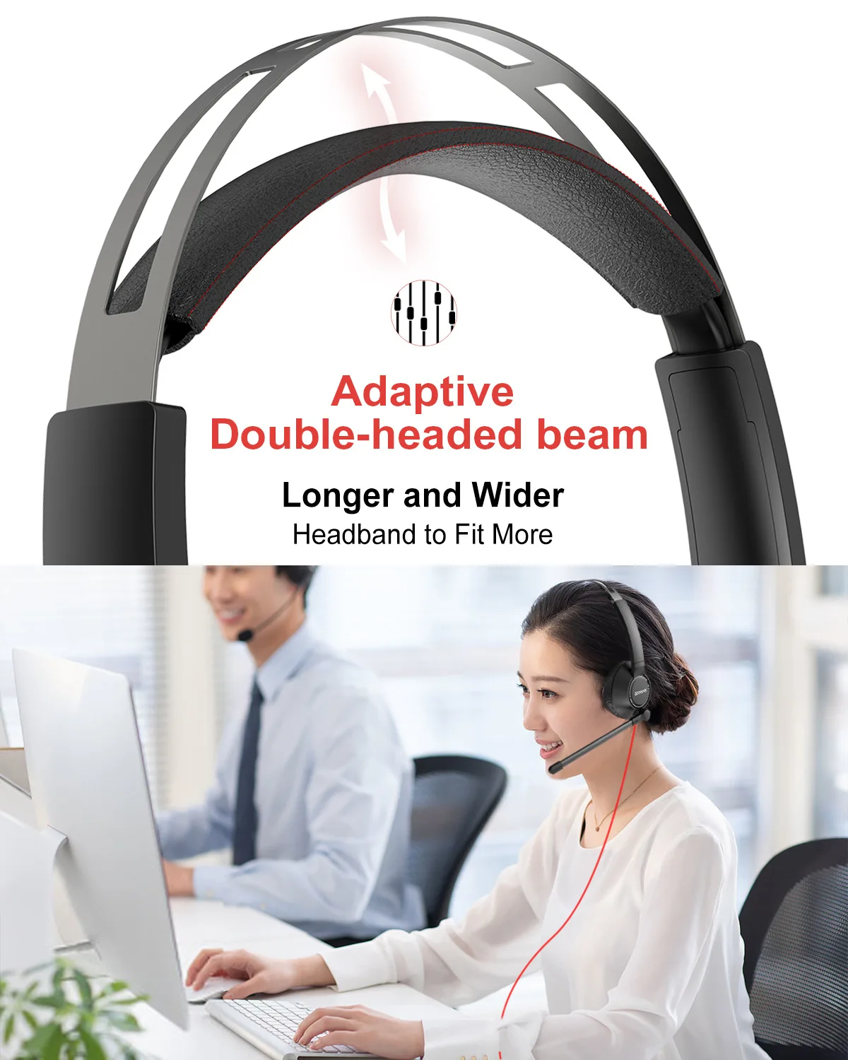 NUBWO BH01 In-line Control Light Weight Business Headset Headphone Computer Headset with Microphone