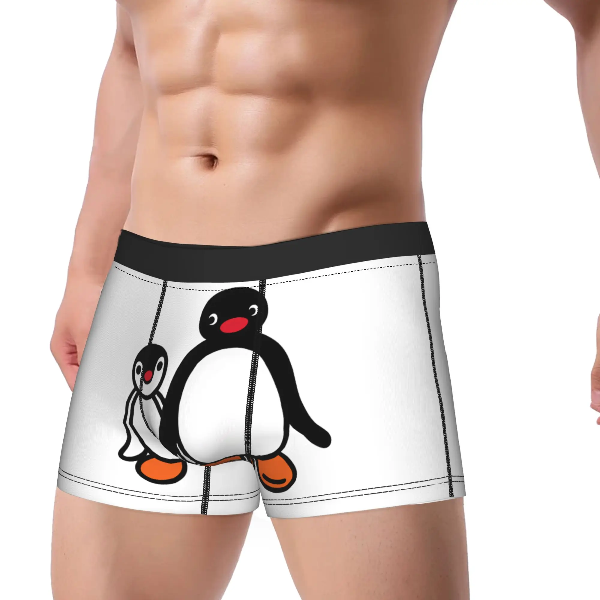 Pingu and Pinga Cute Penguin Underwear  Man Shorts Briefs Comfortable Boxershorts High Quality Customs Plus Size Underpants