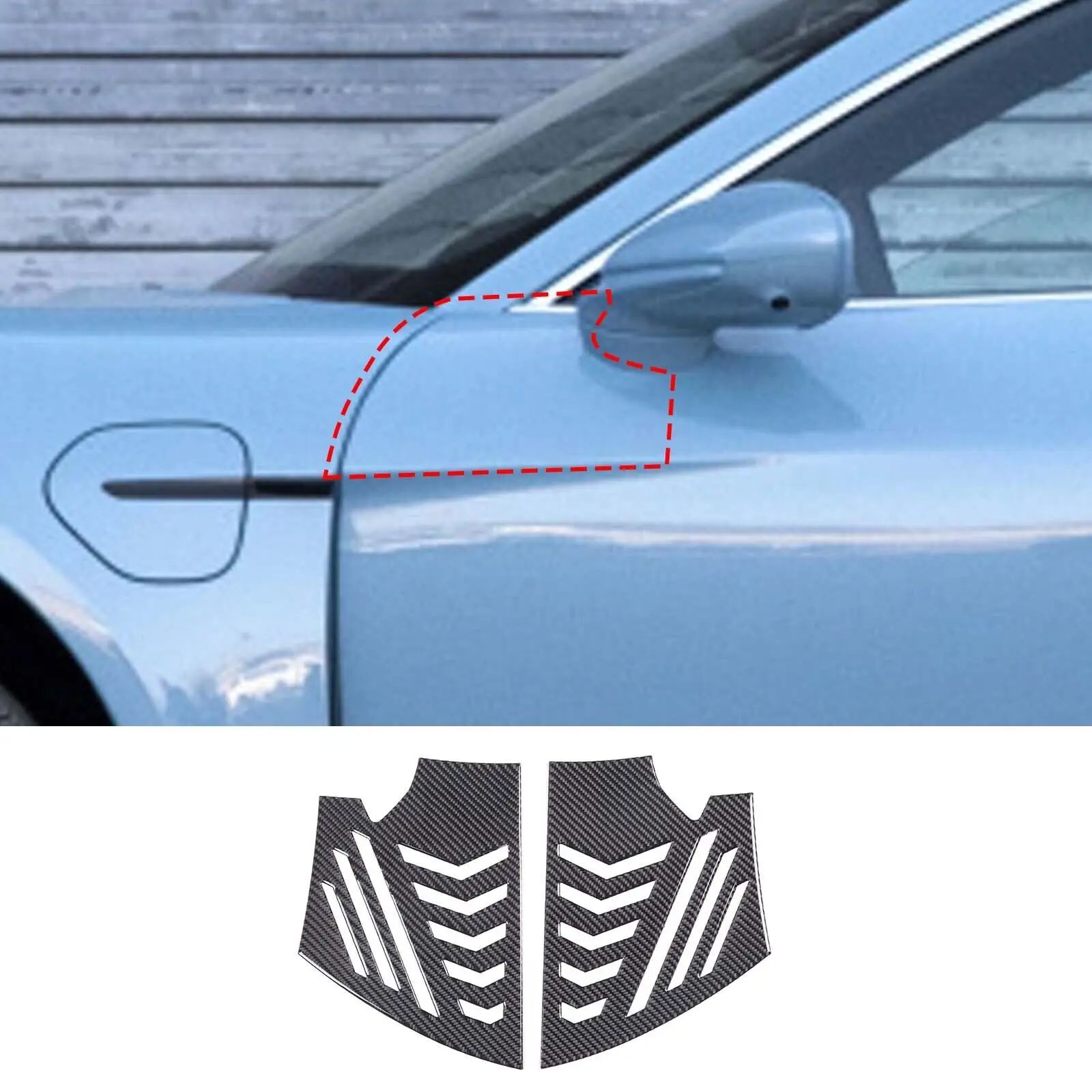 

Soft Real Carbon Fiber Car Side Fender Decorative Sticker Cover For Porsche Taycan 2019-2022