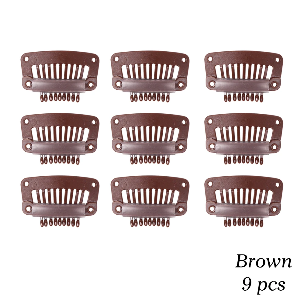 32mm Black Plastic Wig Clips, Snap Clips for Hair Extensions