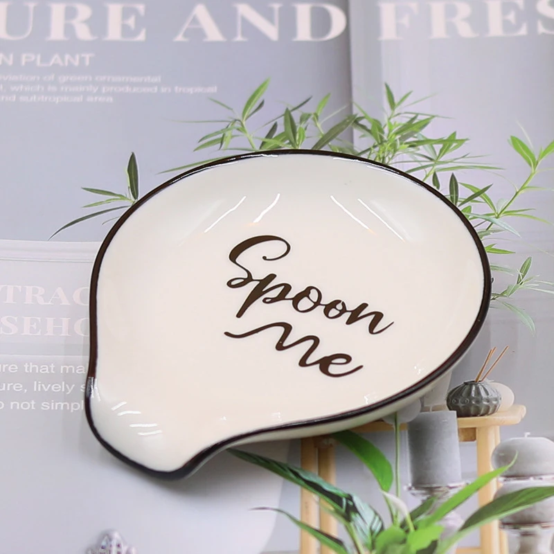 Multipurpose Ceramic Spoon Rest Pad White Spoon Holder Spoon Holder Kitchen Utensils Tableware Spoon Holder Spoon