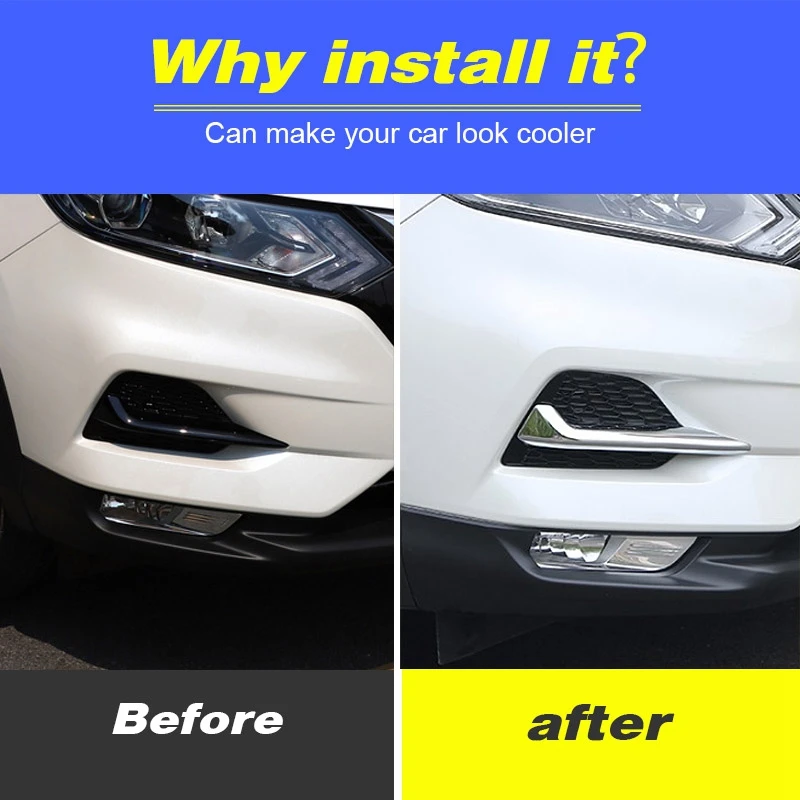 Car Rear Fog Light Cover ABS for Nissan Qashqai J11 Dualis 2019 2020 Main in Car Light
