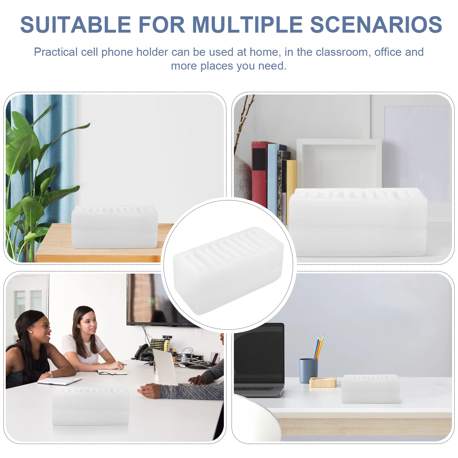 

White 10-Compartment Phone Storage Box with EPE Foam for Classroom Office Pearl Cotton Holder Lightweight Organizer