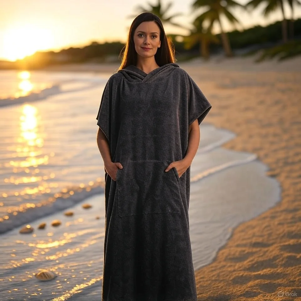 Surf Poncho Towel Poncho Quick-Dry Towel Hoodie Microfiber Beach Robe Changing Poncho Swim Towel Beach Poncho For Adults