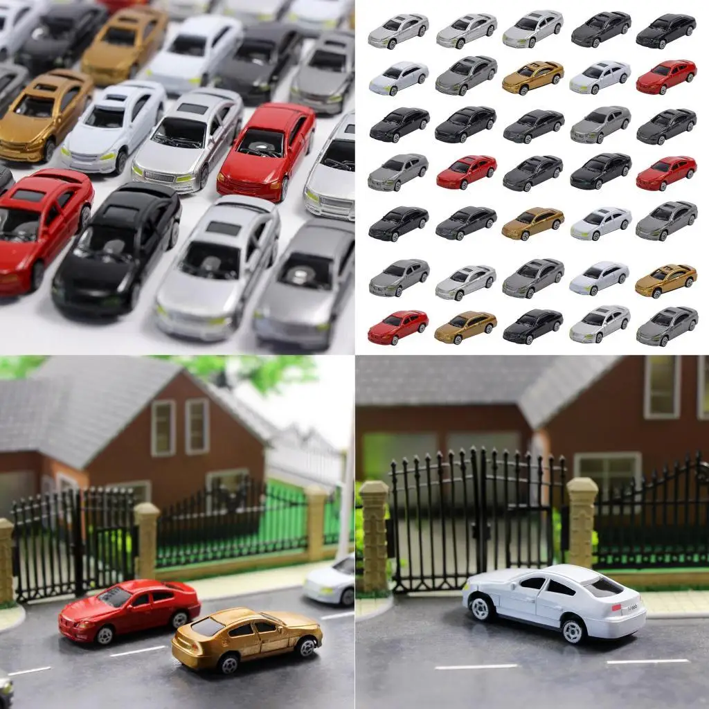 50 ชิ้น 1:75 HO Scale รถยนต์, HO Scale รุ่น Miniature รถของเล่น 1/75 อาคาร