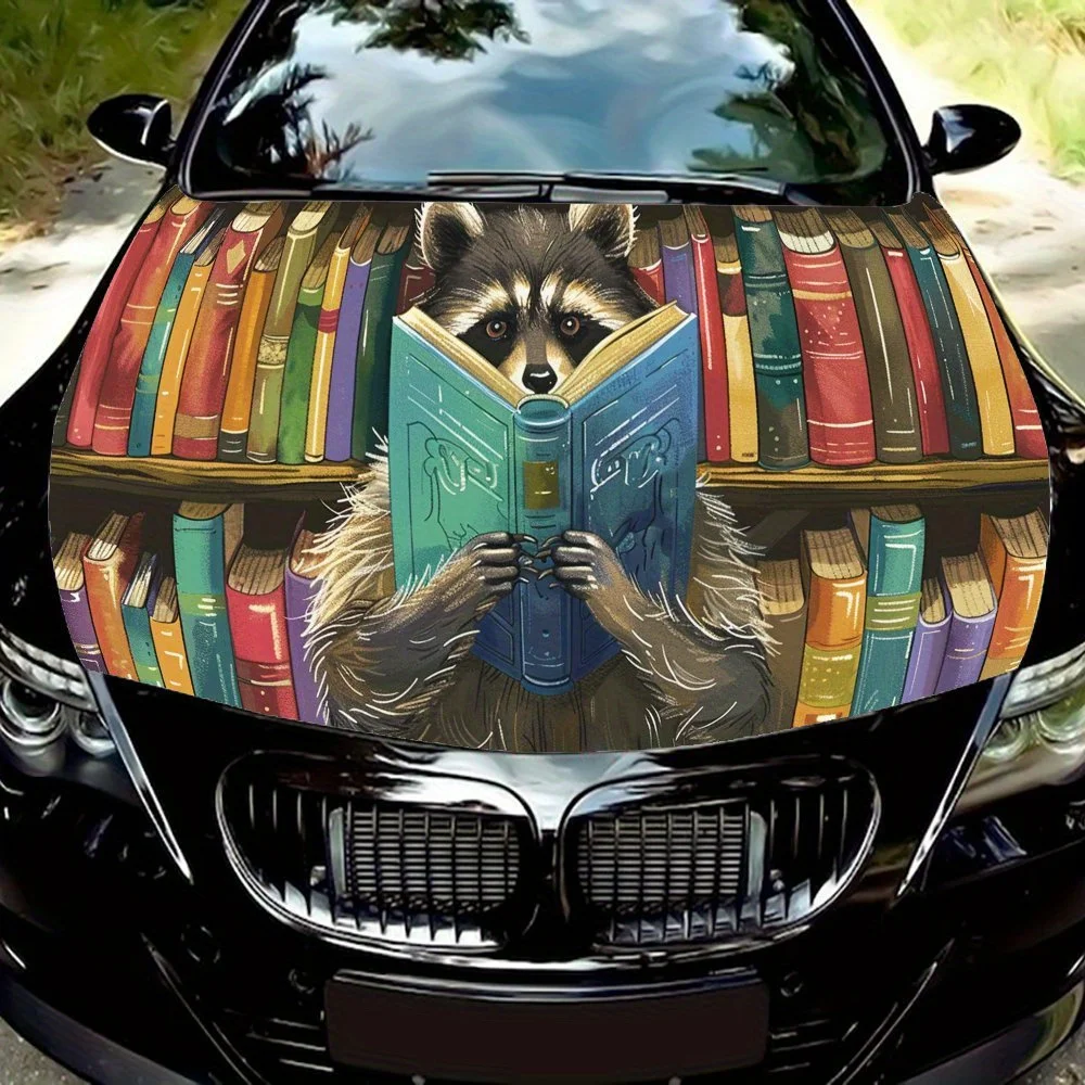 

Serious Raccoon Pattern car hood stickers, waterproof self-adhesive, scratch resistant, easy to stick, durable car PVC stickers,
