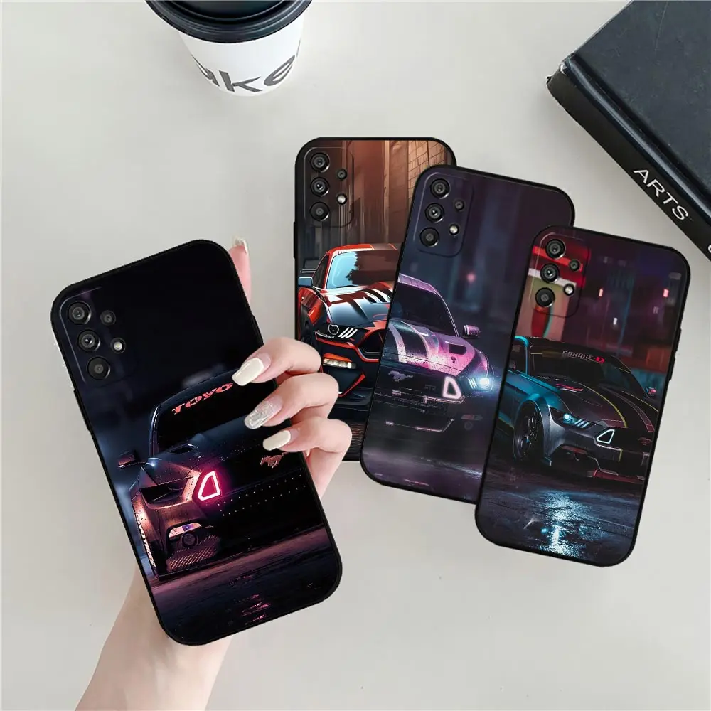 Luxury Sport Cars M-Mustang Case For Samsung Galaxy A55 A54 A53 A52 A52S A51 A53 A35 A34 A33 A32 A31 A24 A23 5G Cqoue Soft Cover