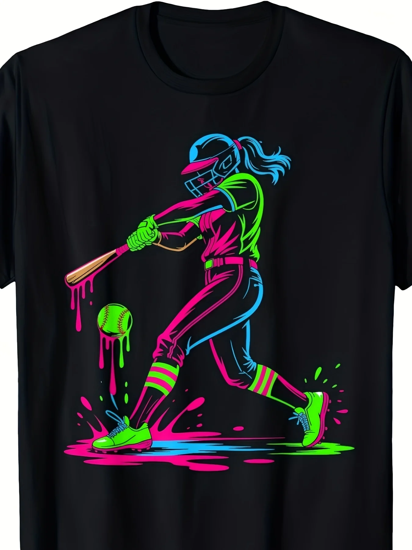Women'S Neon Glow-in-the-Dark Graphic T-Shirt - Soft Micro-Elastic Loose Fit Short Sleeve Round Neck Summer Casual Top with Neon Glow Print for Beach, Outdoor & Night Out - Breathable Summer EsseSame style for men and women 2025 summer short-sleeved