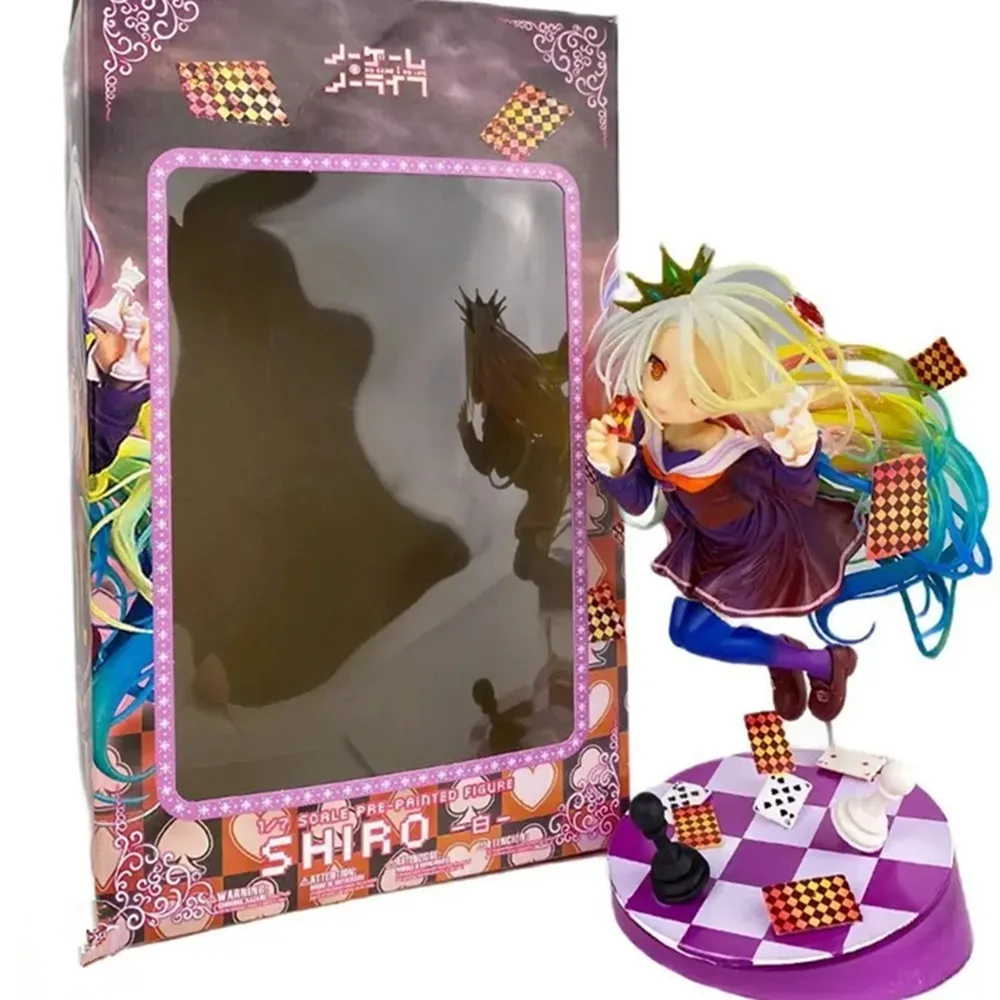 

No Game No Life Zero Shiro Anime Action Figure Desktop Model Ornaments Toys Home Decoration Birthday Gifts