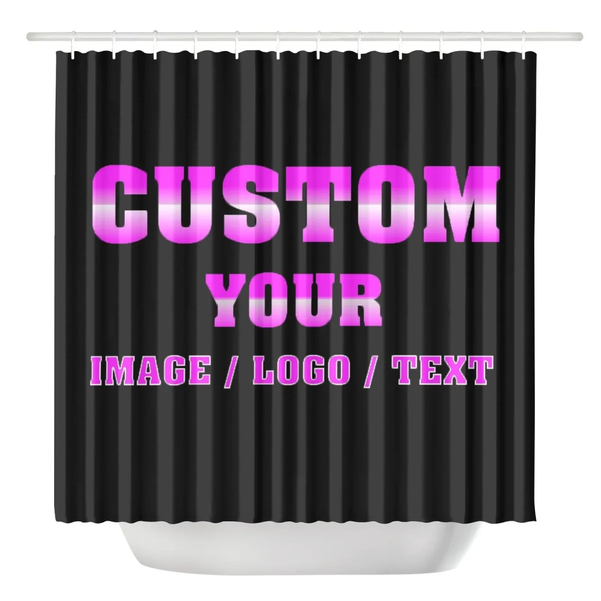 ستارة دش مخصصة للصور - تتميز بطباعة صور ثنائية الأبعاد مخصصة، مصنوعة من البوليستر المتين، وتتضمن 12 خطافًا تعليقًا. #1