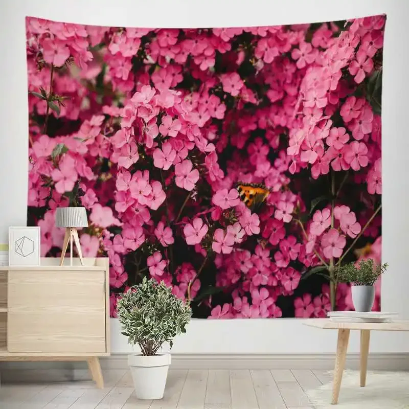 Flower Field Tapestry Plant Flower Series Tapestry Beautiful Scenery Decor Background Wall Hanging for Bedroom Living Room Dorm