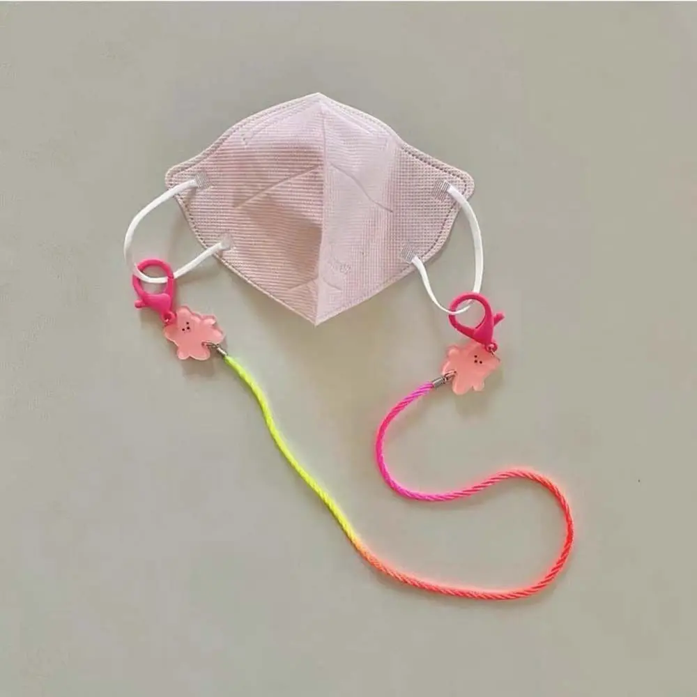 Farbverlauf Bär Hängenden Hals Anti-verloren Gläser Kette Kind Maske Lanyard Sonnenbrille Lanyard Kinder Maske Kette Maske Seil