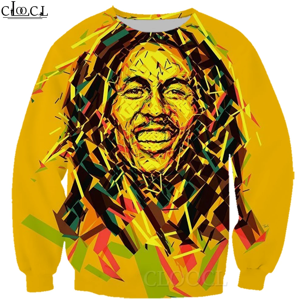 CLOOCL Sweatshirts Singer Reggae Creator Bob Marley 3D Printing Long Sleeve Men Women Pullovers Cool Streetwear Tracksuit